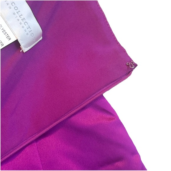 Dessy Collection Womens Plum Colored Satin Strapless Dress Ruched A-Line Size 16 - Picture 14 of 16